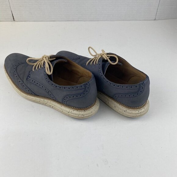 Cole Haan Lunargrand Suede Wingtip Oxford Shoes Blue Gray Men’s Size 9 Used - Picture 14 of 15
